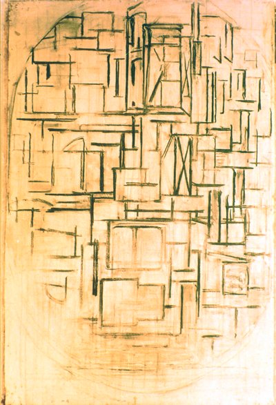 Zonder titel ovale compositie 1914 door Piet Mondrian