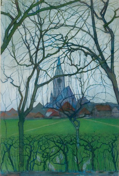 Dorpkerk door Piet Mondrian