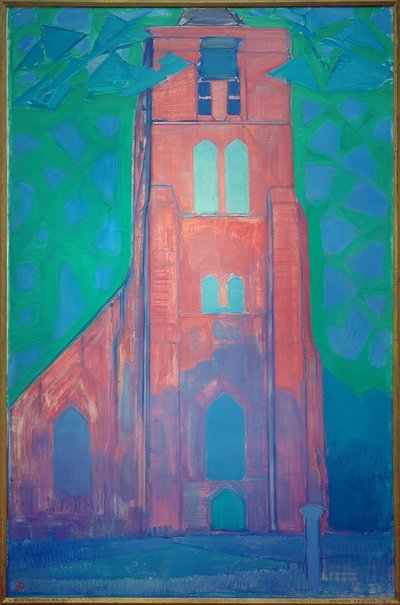 Zeelandse Kerk (Kerktoren van Domburg) door Piet Mondrian