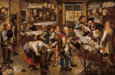 Het Kantoor van de Belastinginners door Pieter Brueghel the Younger
