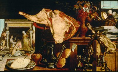 Vanitas en Christus bij Martha en Maria door Pieter Aertsen