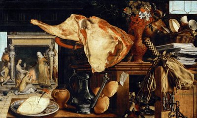 IJdelheid stilleven (Christus in het huis van Martha en Maria) door Pieter Aertsen