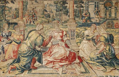 Marcus Antonius en Cleopatra Tapisserie door Pieter (attr. to) Coecke van Aelst