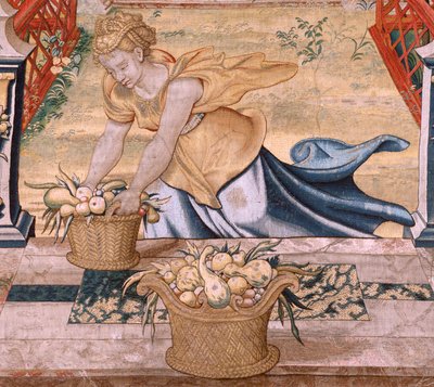 Vertumnus en Pomona. Vertumnus veranderd in een boer door Pieter (circle of) Coecke van Aelst