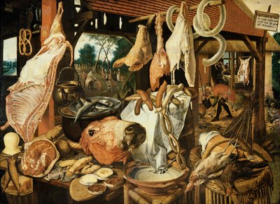 Vlucht naar Egypte, (De vleesmarkt), 1551 door Pieter Aertsen