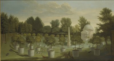Uitzicht op de Sinaasappeltuin, Chiswick House door Pieter Andreas Rysbrack