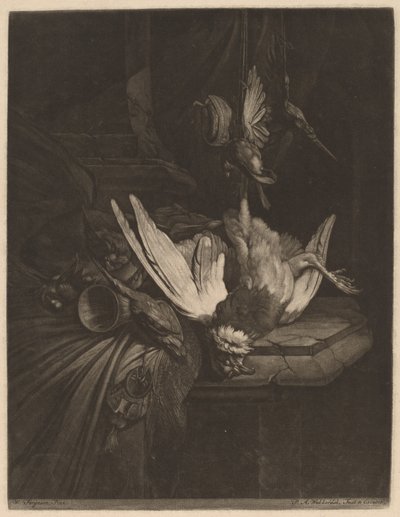 Stilleven met wildvogels door Pieter Anthony Wakkerdak after William Gowe Ferguson