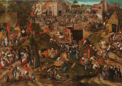 Een Vlaamse Kermis met een Opvoering van de Klucht 