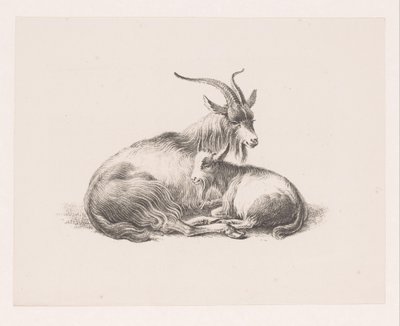 Bok en een geit door Pieter Bartholomeusz. Barbiers