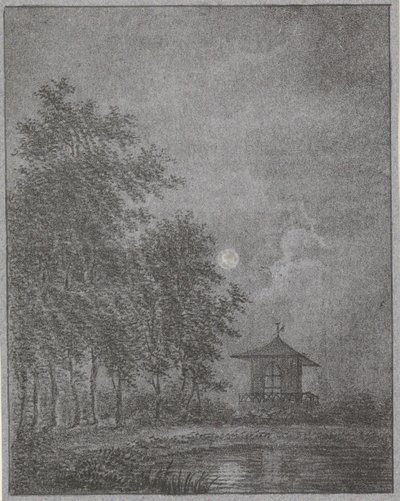 Tuin bij maanlicht door Pieter Bartholomeusz. Barbiers