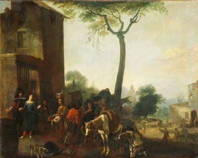 De druivenoogst door Pieter Bodding van Laer (manner of)
