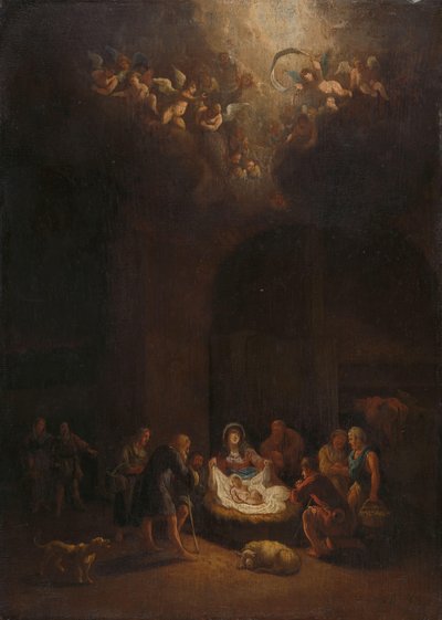 De aanbidding van de herders door Pieter Bout (attributed to)