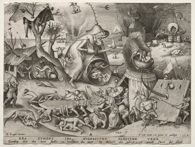 De zeven hoofdzonden: Woede door Pieter Bruegel