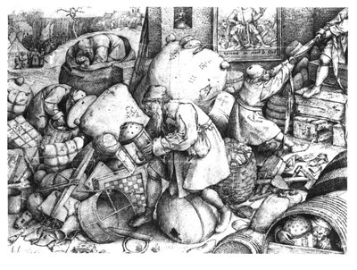 Everyman, gegraveerd door Hieronymus Cock c.1558 door Pieter Bruegel the Elder