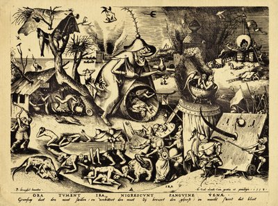 Ira, gegraveerd door H. Cock, 1558 door Pieter Bruegel the Elder