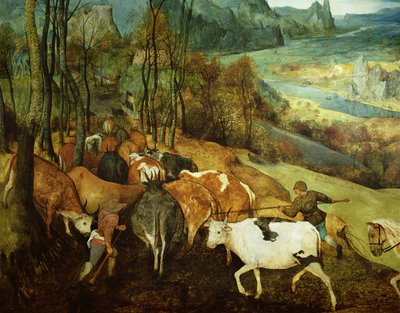 De terugkeer van de kudde, herfst, detail door Pieter Bruegel the Elder