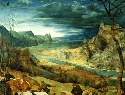 De terugkeer van de kudde, herfst, detail door Pieter Bruegel the Elder
