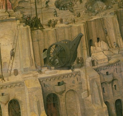 De Toren van Babel, detail van bouwwerkzaamheden, 1563 (detail) door Pieter Bruegel the Elder