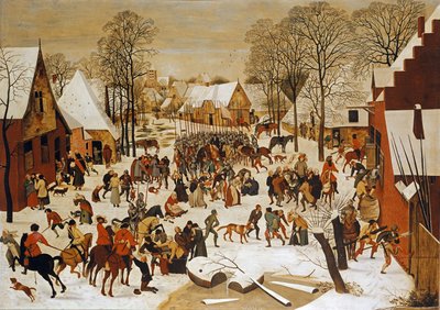 Een winters tafereel met de kindermoord door Pieter Brueghel the Younger
