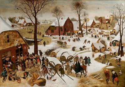 De volkstelling in Bethlehem, begin 17e eeuw door Pieter Brueghel the Younger