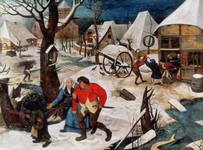 De dronkaard wordt naar huis geleid door Pieter Brueghel the Younger