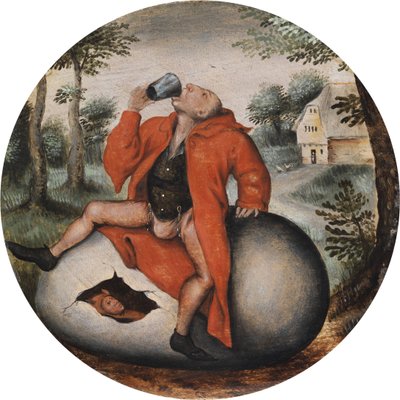 De Dronkaard op een Ei door Pieter Brueghel the Younger