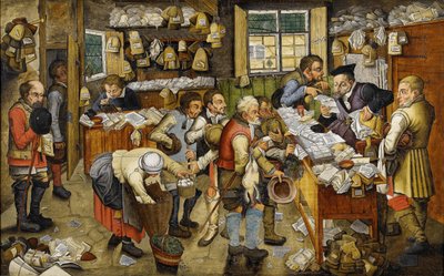 De Betaling van de Tienden bekend als Dorpsadvocaat, tussen 1617 en 1622 door Pieter Brueghel the Younger