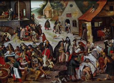 De Zeven Werken van Barmhartigheid door Pieter Brueghel the Younger