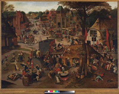 Dorpsfeest ter ere van St. Hubertus en St. Antonius, 1632 door Pieter Brueghel the Younger