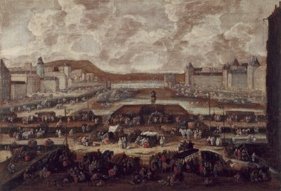 De Pont-Neuf, de Seine en het Louvre, circa 1670 door Pieter Casteels