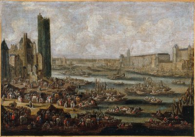 De Tour de Nesle en het Louvre, circa 1650 door Pieter Casteels