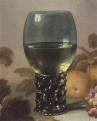 Stilleven van Glas Goblet (detail) door Pieter Claesz