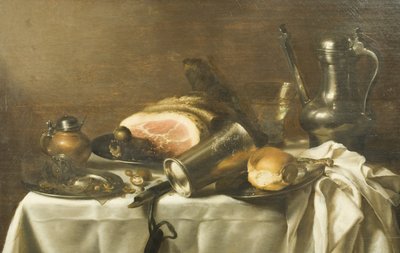Stilleven met een Ham door Pieter Claesz