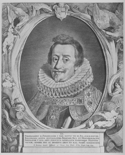Ferdinand II, Heilige Roomse Keizer, gegraveerd door Pieter van Sompel, 1644 door Pieter Claesz Soutman