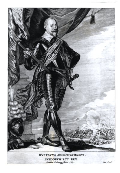 Portret van Gustavus Adolphus de Grote, Koning van de Zweden (1592-1632), 1650 door Pieter Claesz Soutman