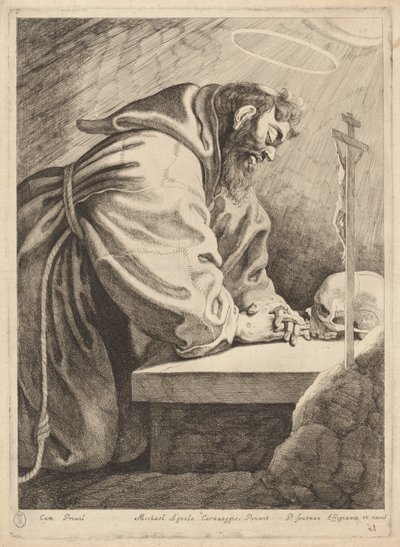 Sint Franciscus door Pieter Claesz Soutman after Francesco Bassano II