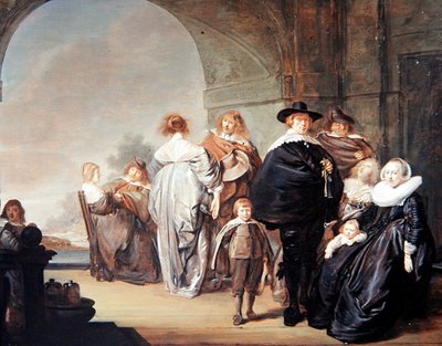 Een Elegant Gezelschap op een Terras door Pieter Codde