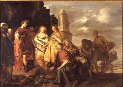 De continentie van Scipio, Romeinse generaal (237-183 v.Chr.) door Pieter Codde
