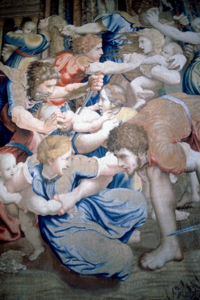Detail van een wandtapijt dat de Kindermoord van Bethlehem uitbeeldt, c.1520-31 door Pieter Coecke van Aelst