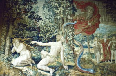 Florence. Adam en Eva na de Zondeval, Brussels Wandtapijt door Pieter Coecke van Aelst