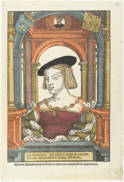 Portret van Eleonora van Oostenrijk 1498-1558 door Pieter Coecke van Aelst
