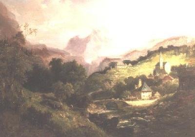 Mont Cernis en het dorp St. Michelle door Pieter Cornelis Dommerson