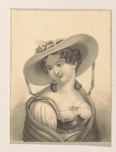 Meisje met hoed door Pieter Cornelis van den Velden