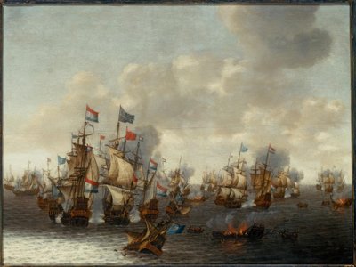 De zeeslag van vier dagen door Pieter Cornelisz. Soest