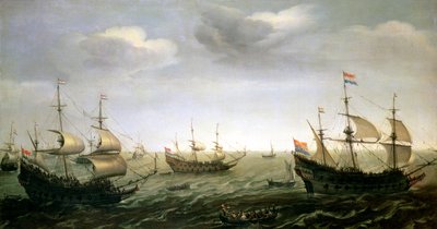 Houtmans vloot door Pieter Cornelisz. Verbeeck