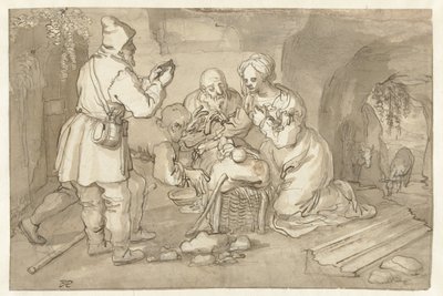 Aanbidding der herders door Pieter Cornelisz. van Rijck
