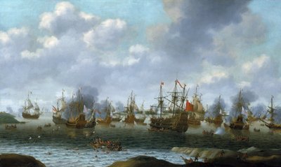 De Nederlandse aanval op de Medway-rivier (Engeland), juni 1667 door Pieter Cornelisz van Soest