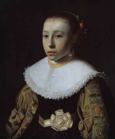 Portret van een Jong Meisje door Pieter Dubordieu