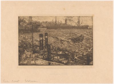 Haven met sleepboten in Rotterdam door Pieter Dupont