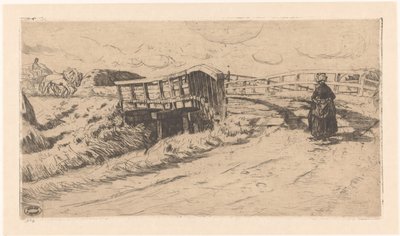 Landweg met brug door Pieter Dupont